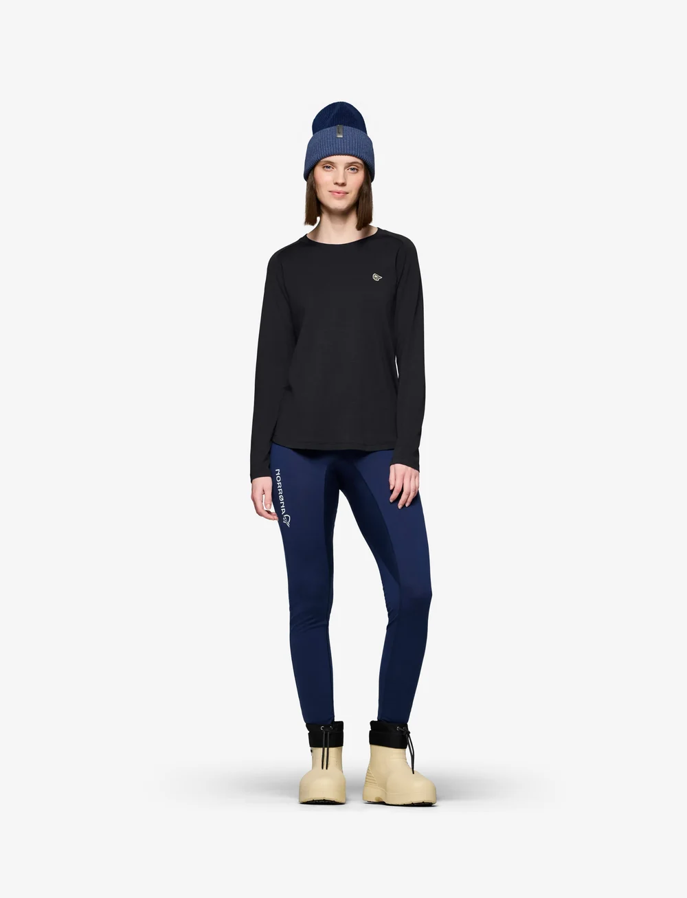 Norrøna - femund pureUll Long Sleeve W's - topi un t-krekli - caviar black - 0
