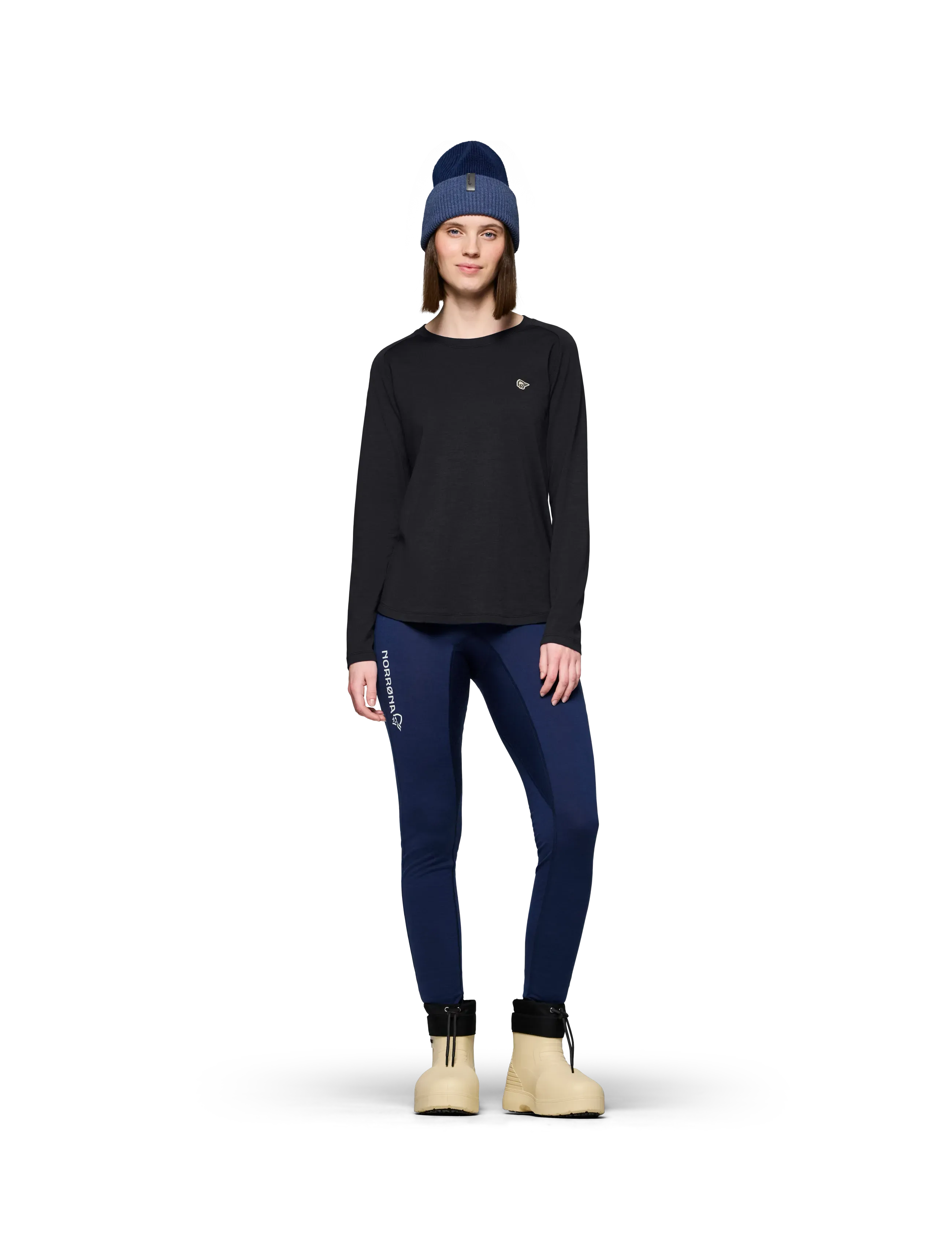 Norrøna femund pureUll Long Sleeve W's - T-shirts & Toppe - CAVIAR BLACK / black