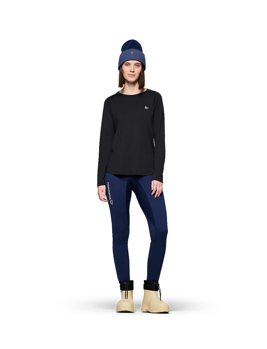 Norrøna - femund pureUll Long Sleeve W's - termo apatiniai - caviar black - 0