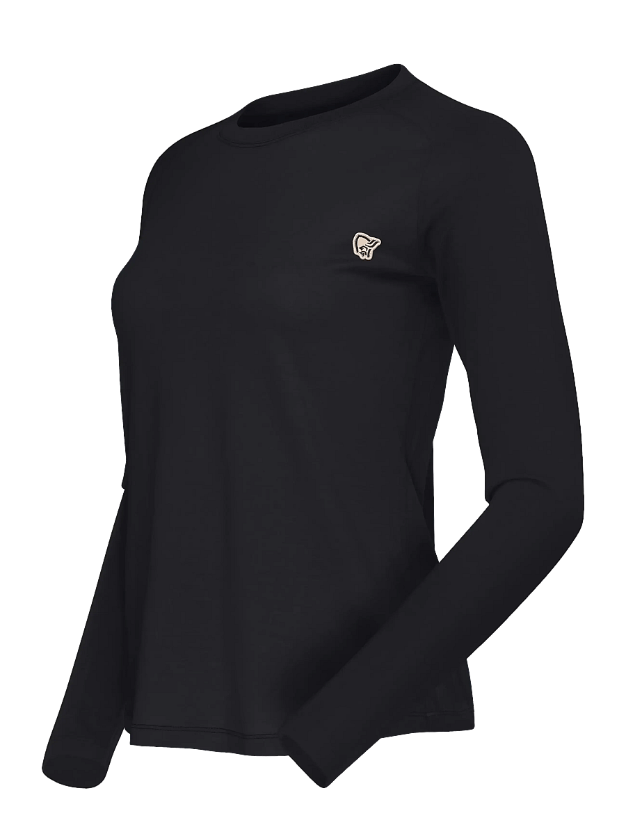 Norrøna - femund pureUll Long Sleeve W's - termo apatiniai - caviar black - 3