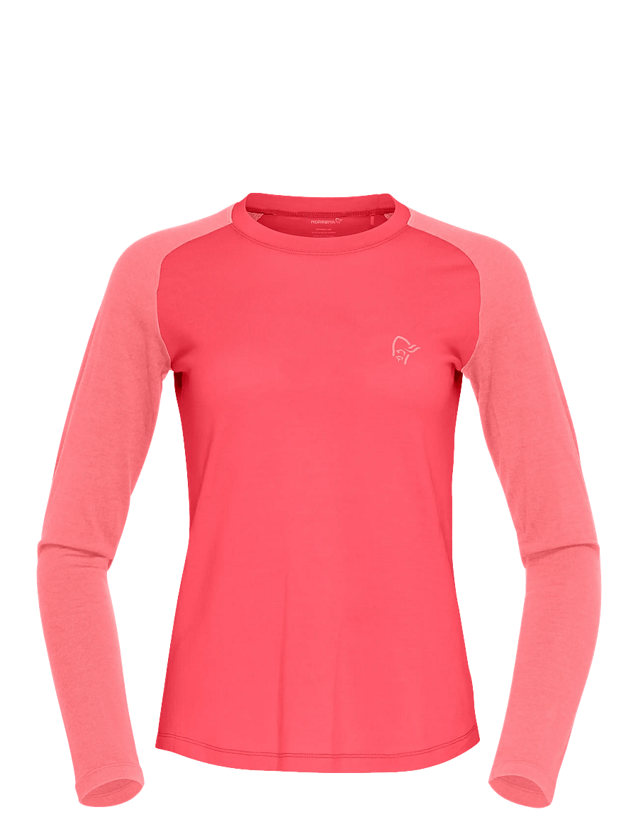 Norrøna - femund pureUll Long Sleeve W's - termo apatiniai - watermelon - 1