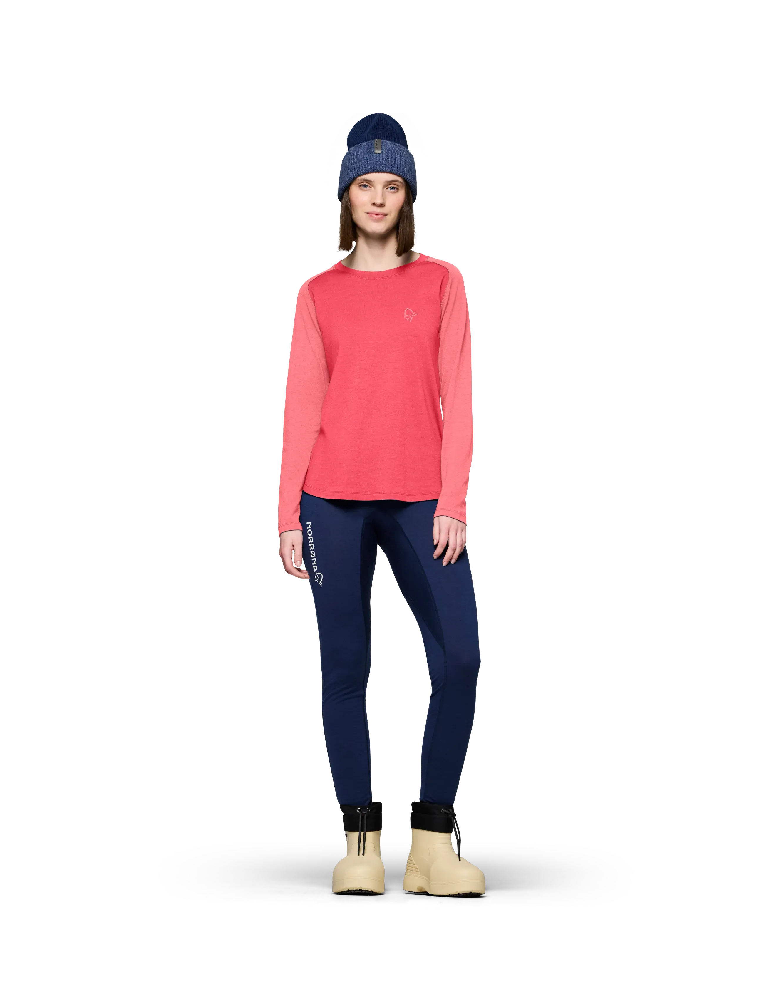 Norrøna femund pureUll Long Sleeve W's - Langärmlige Tops - WATERMELON / pink/rose