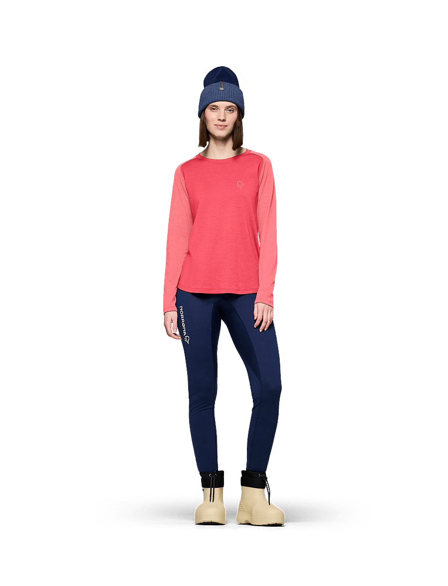 Norrøna - femund pureUll Long Sleeve W's - termo apatiniai - watermelon - 0