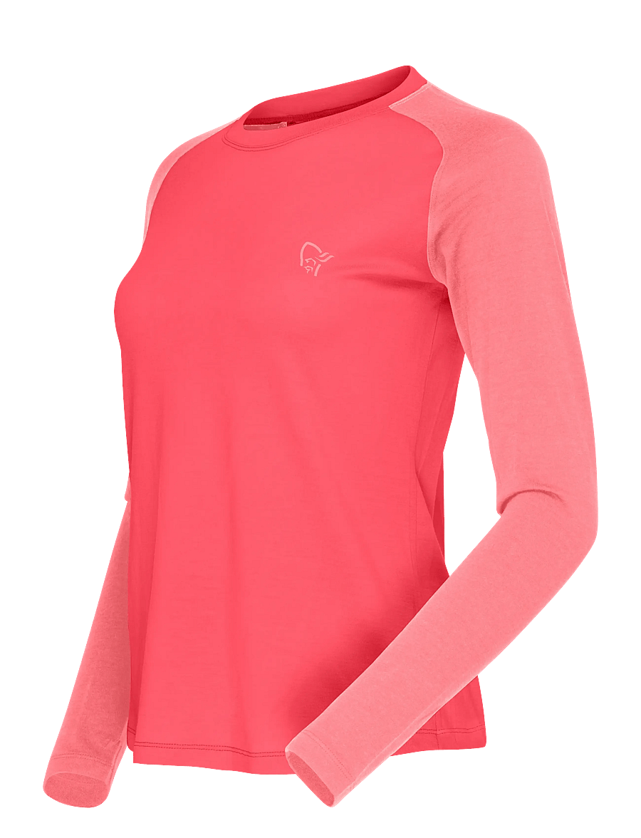 Norrøna - femund pureUll Long Sleeve W's - termo apatiniai - watermelon - 3