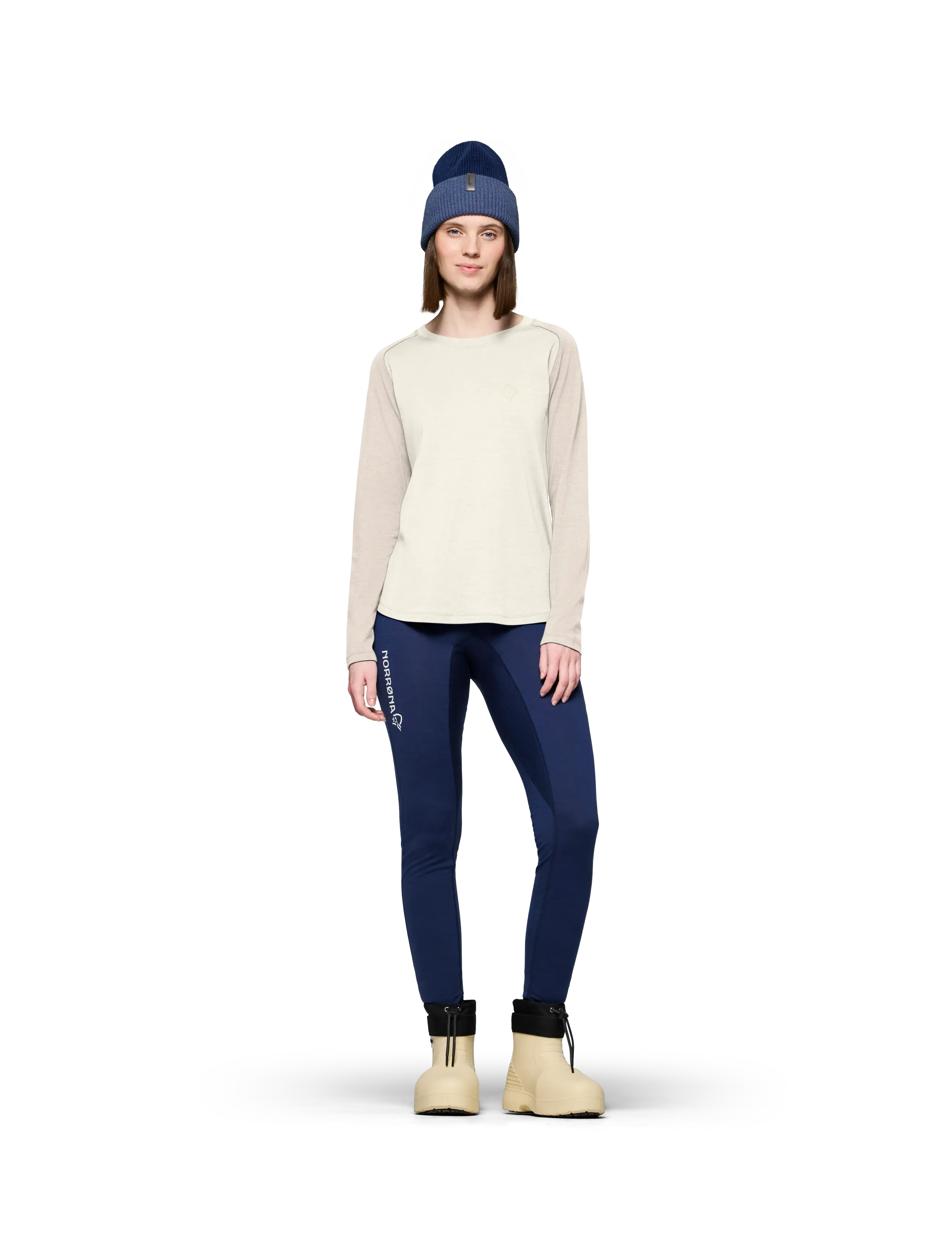 Norrøna femund pureUll Long Sleeve W's - T-shirts & Toppar - WHISPER WHITE / cream