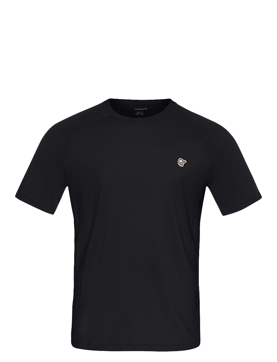 Norrøna - femund pureUll T-shirt M's - t-shirts - caviar black - 1