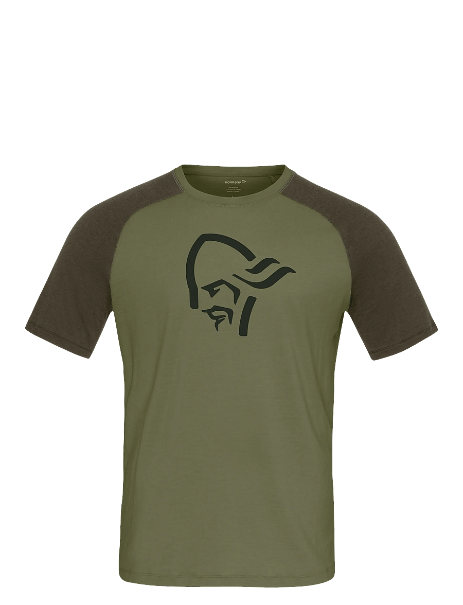 Norrøna - femund pureUll T-shirt M's - t-shirts - loden green - 1