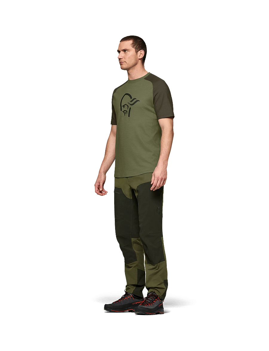 Norrøna - femund pureUll T-shirt M's - t-shirts - loden green - 0