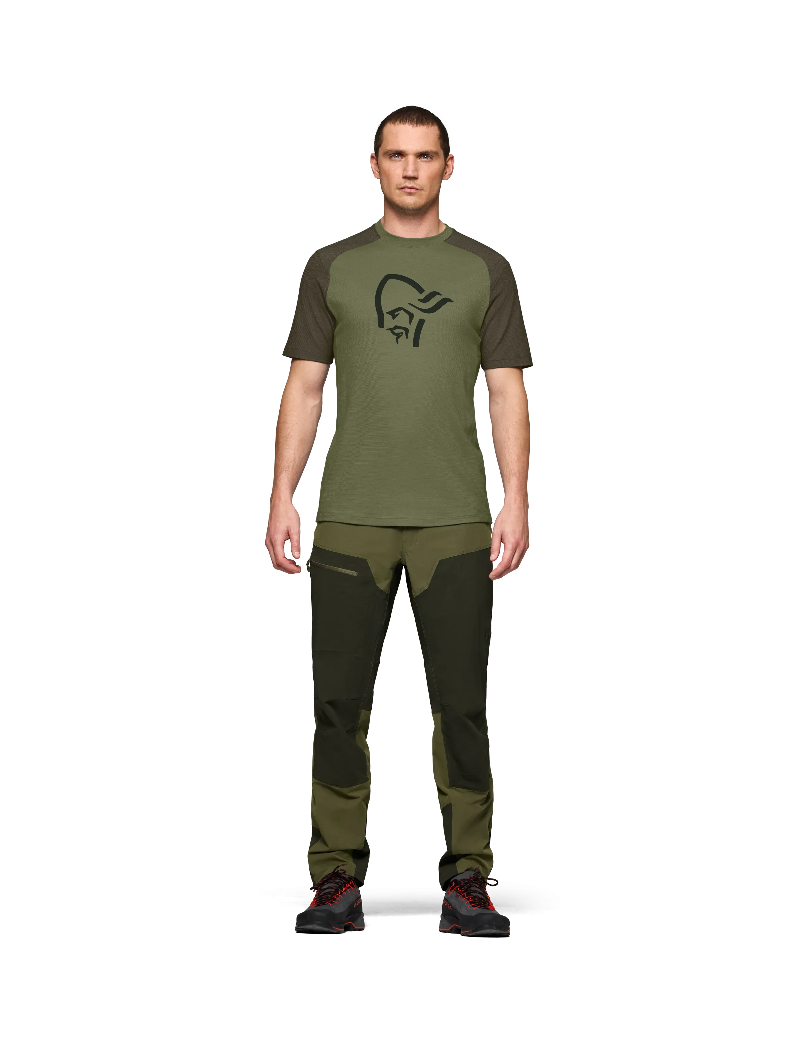 Norrøna - femund pureUll T-shirt M's - t-shirts - loden green - 5