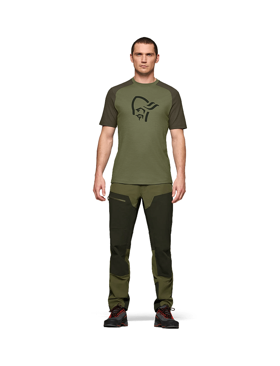 Norrøna - femund pureUll T-shirt M's - t-shirts - loden green - 5
