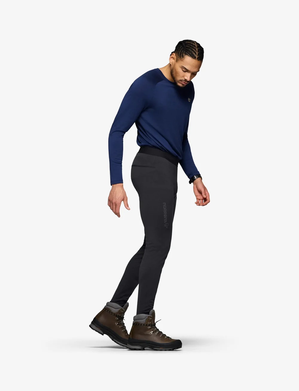 Norrøna - femund pureUll Longs M's - base layer bottoms - caviar black - 5