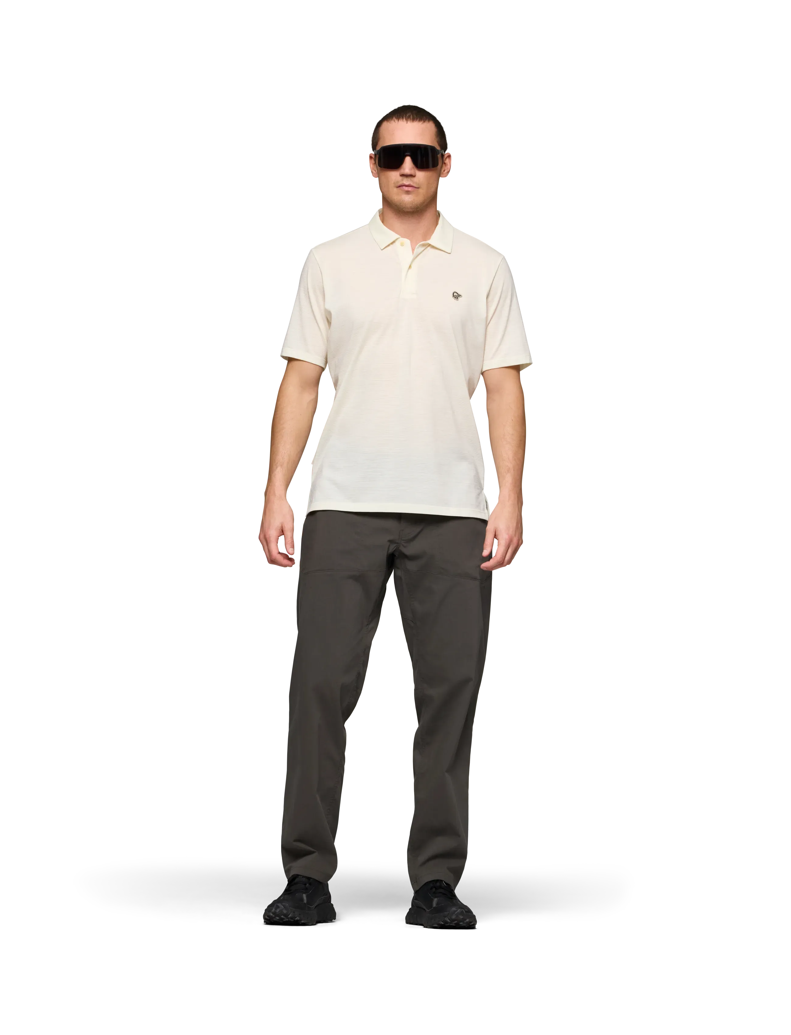 Norrøna femund equaliserUll Polo Shirt M's - Kurzärmelig - SNOW WHITE / cream