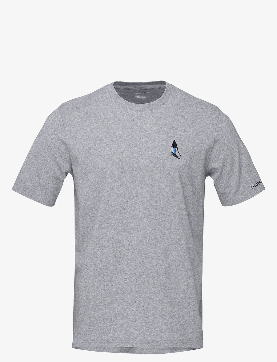 Norrøna - /29 cotton activity embroidery T-shirt M's - t-shirts - grey melange - 0