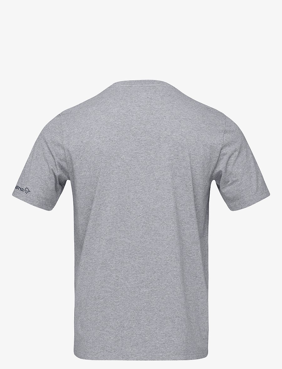 Norrøna - /29 cotton activity embroidery T-shirt M's - t-shirts - grey melange - 1
