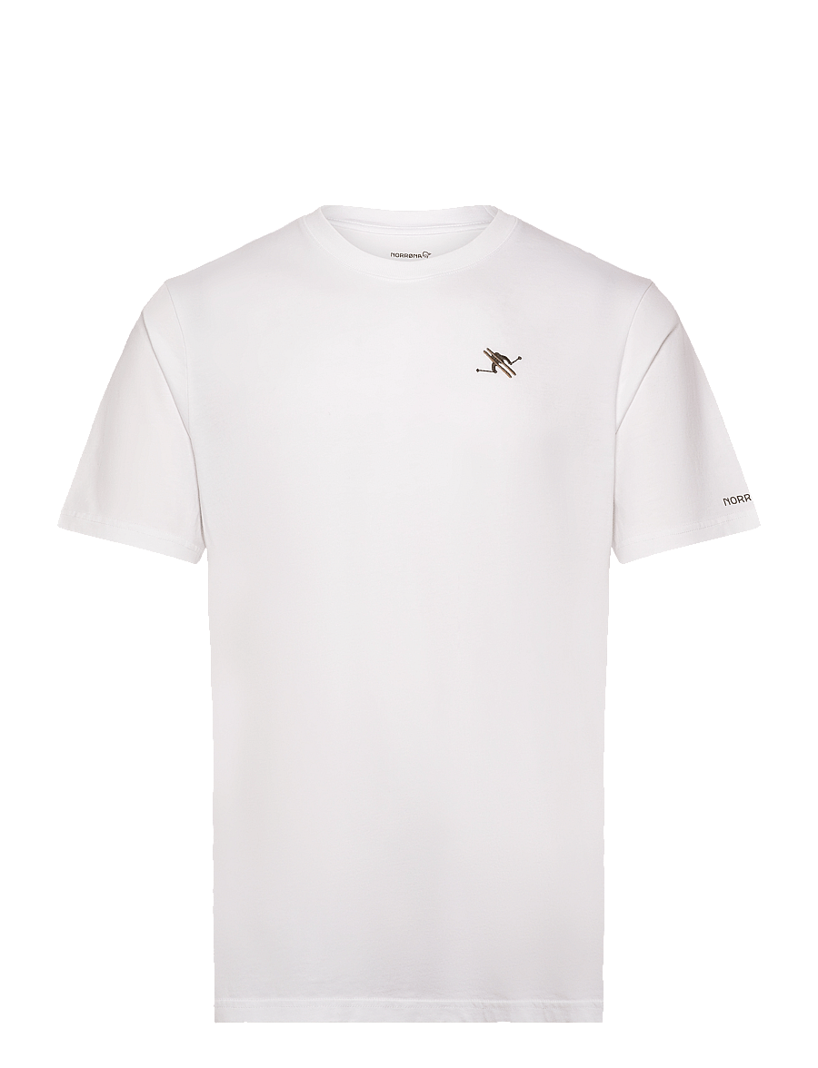 Norrøna - /29 cotton activity embroidery T-shirt M's - alussärgid ja t-särgid - pure white - 1