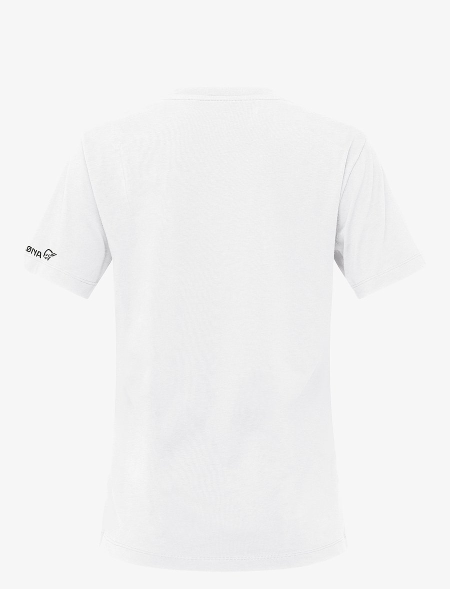 Norrøna - /29 cotton activity embroidery T-shirt W's - alussärgid ja t-särgid - pure white - 1