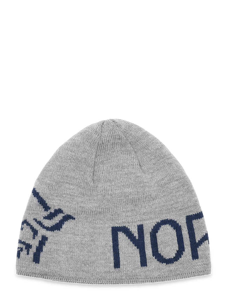 Norrøna - /29 mid merinoUll logo Beanie - kapelusze - grey melange - 0