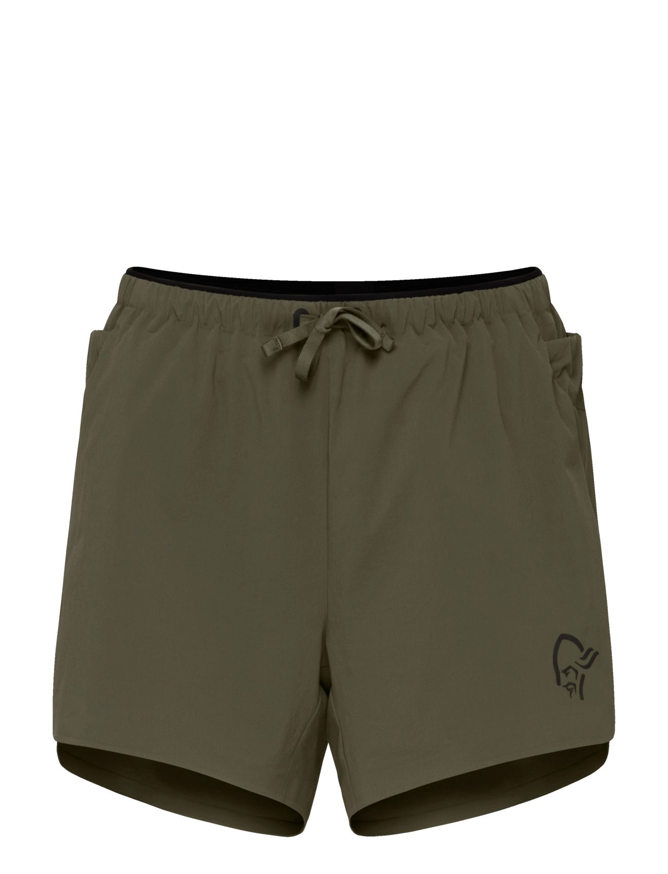 Norrøna Senja Flex1 4" Shorts W's, Kvinder, 2-i-1 Løbeshorts, Kakigrøn, Str: XS