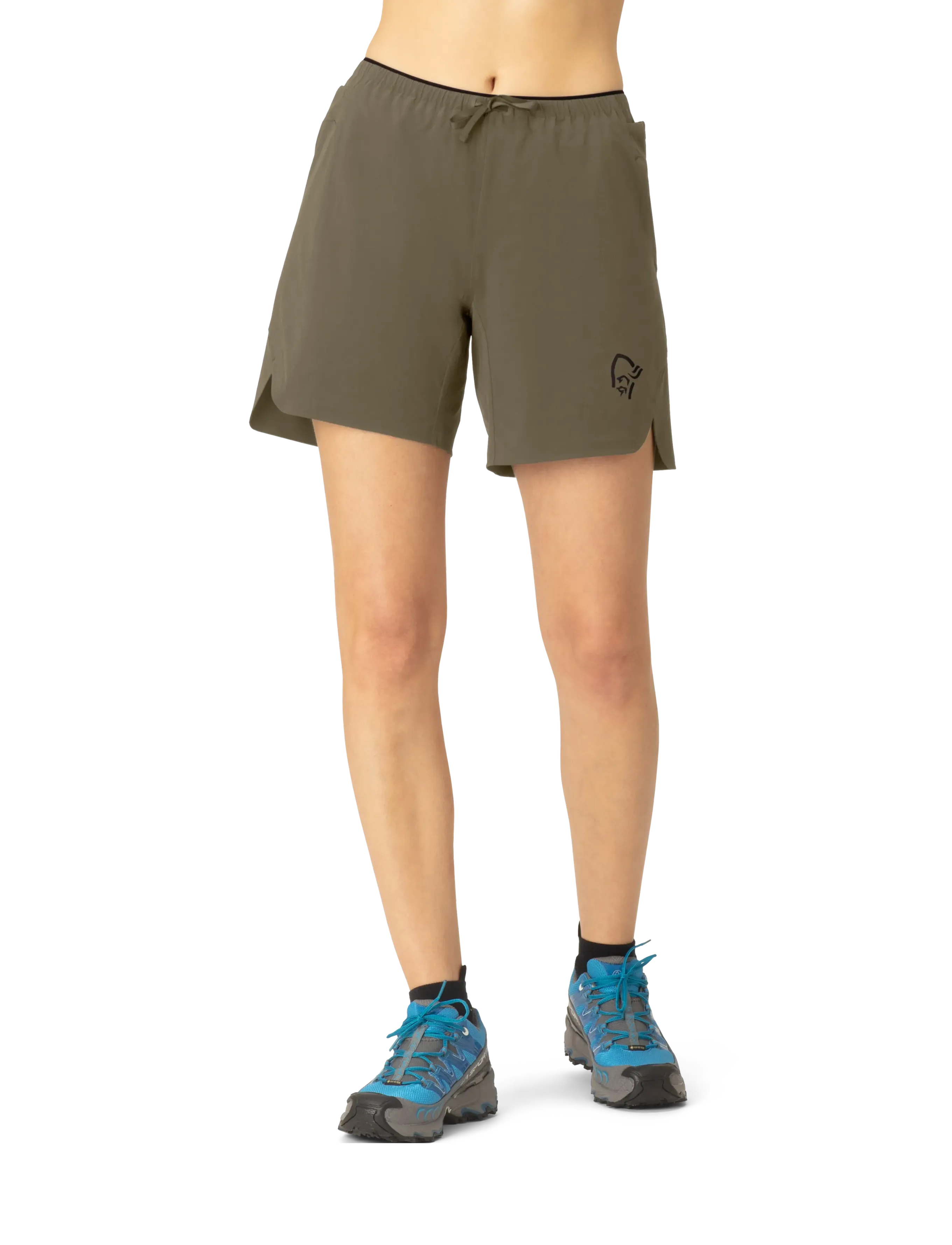 Norrøna Senja Flex1 8" Shorts W's, S, Shorts, Khakigrün - Sport Frauen
