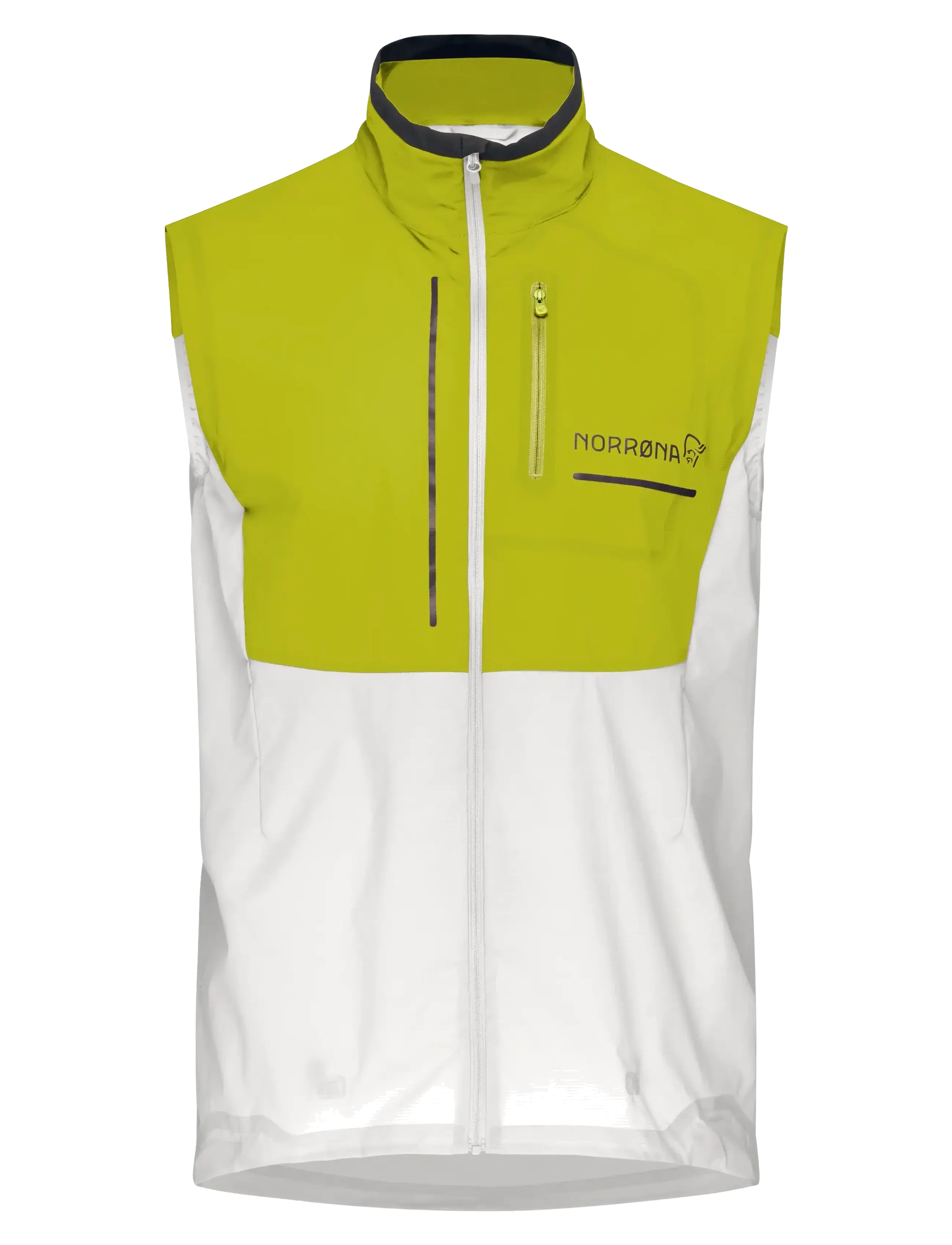 Norrøna senja aero90 Vest M's - Vests - GOLDEN LIME/SNOW WHITE / green