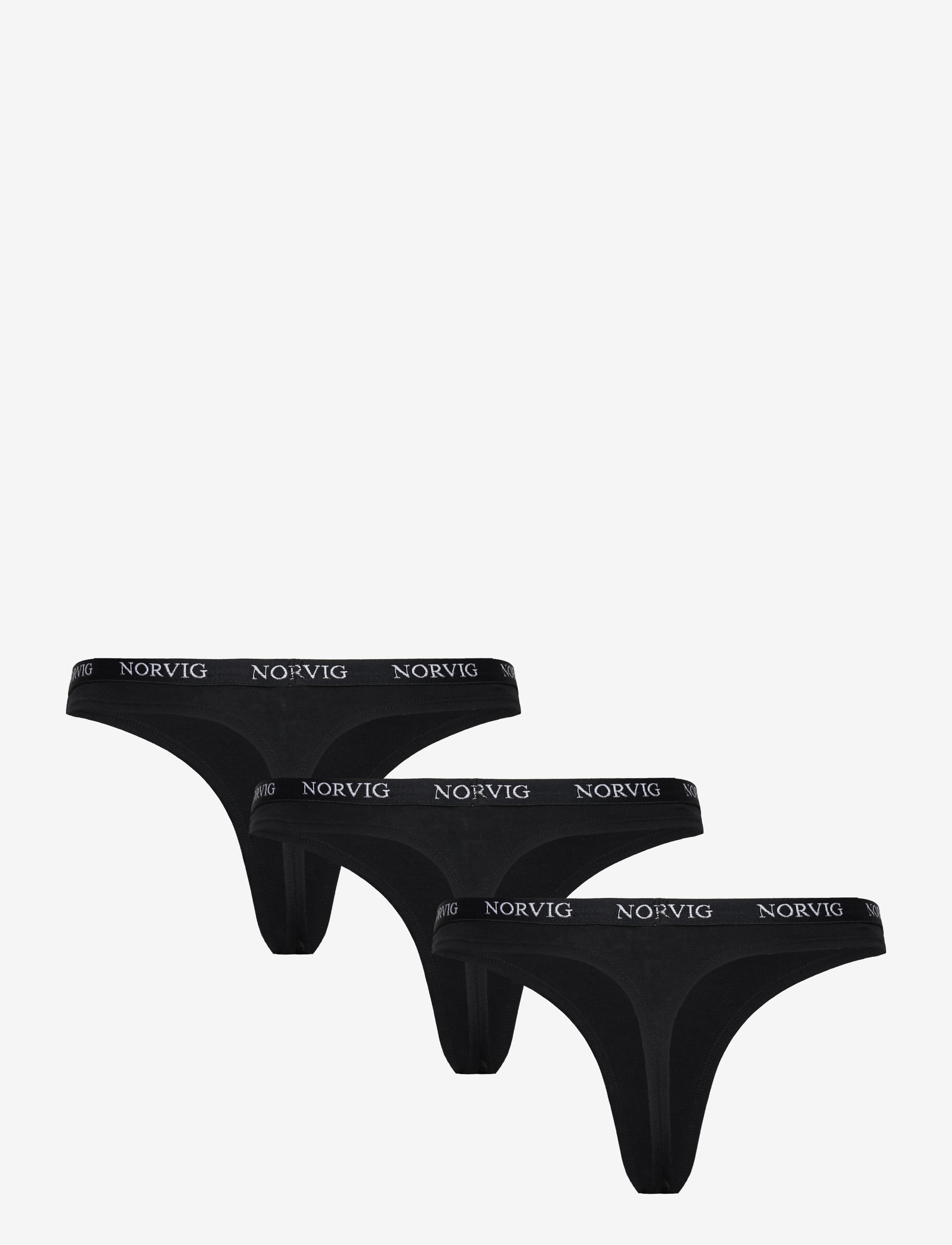 NORVIG - 3-Pack Womens String - black - 2