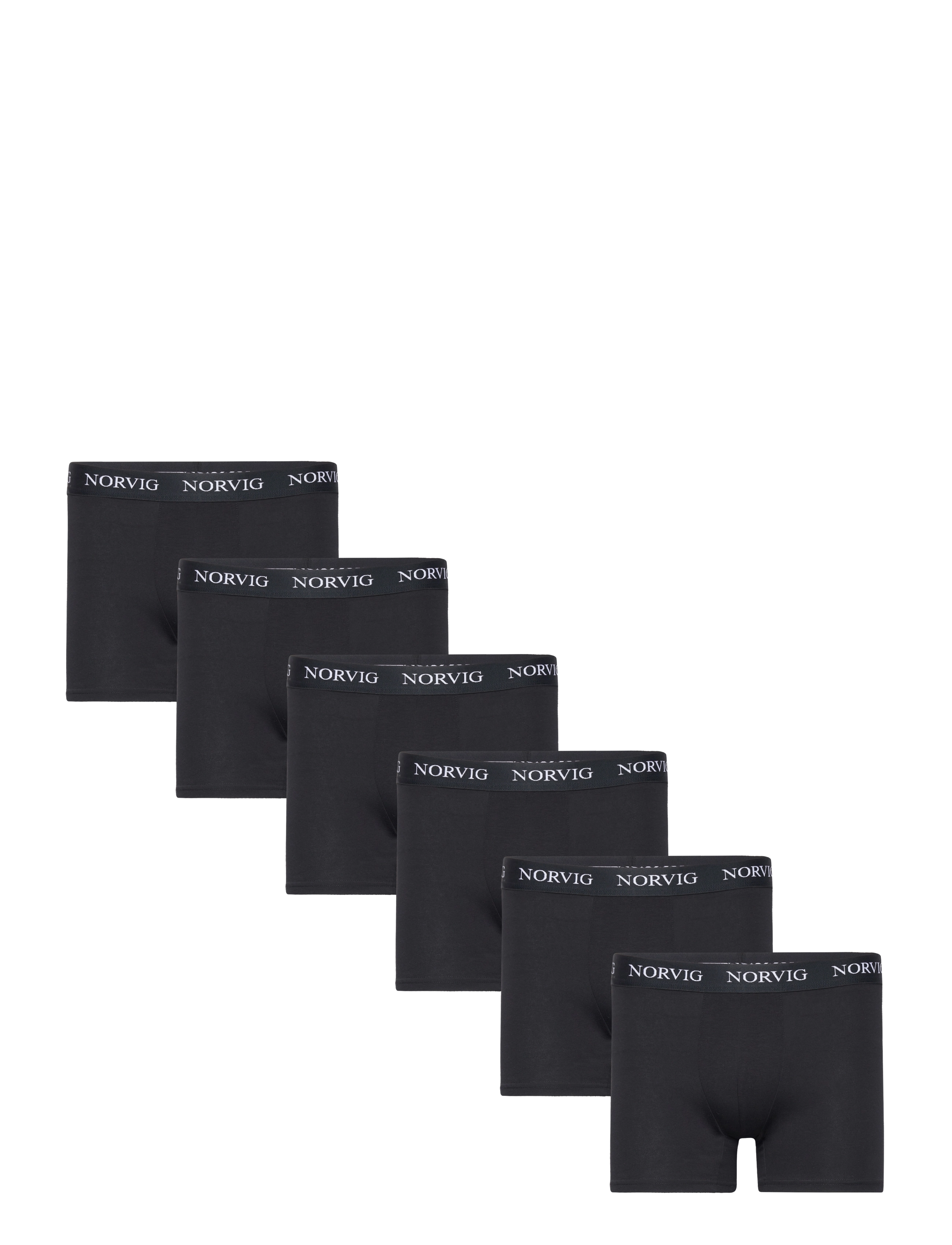 NORVIG 6-Pack Mens Tights - Boxerkalsonger - BLACK / black