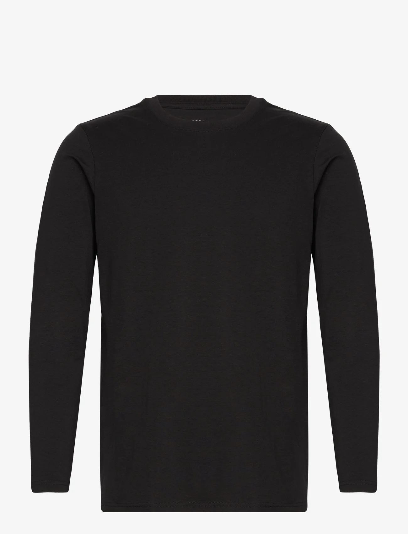 NORVIG - Men's O-neck L/S T-shirt, Cotton/Stretch - laagste prijzen - black - 0