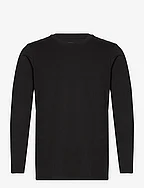 Men's O-neck L/S T-shirt, Cotton/Stretch - BLACK