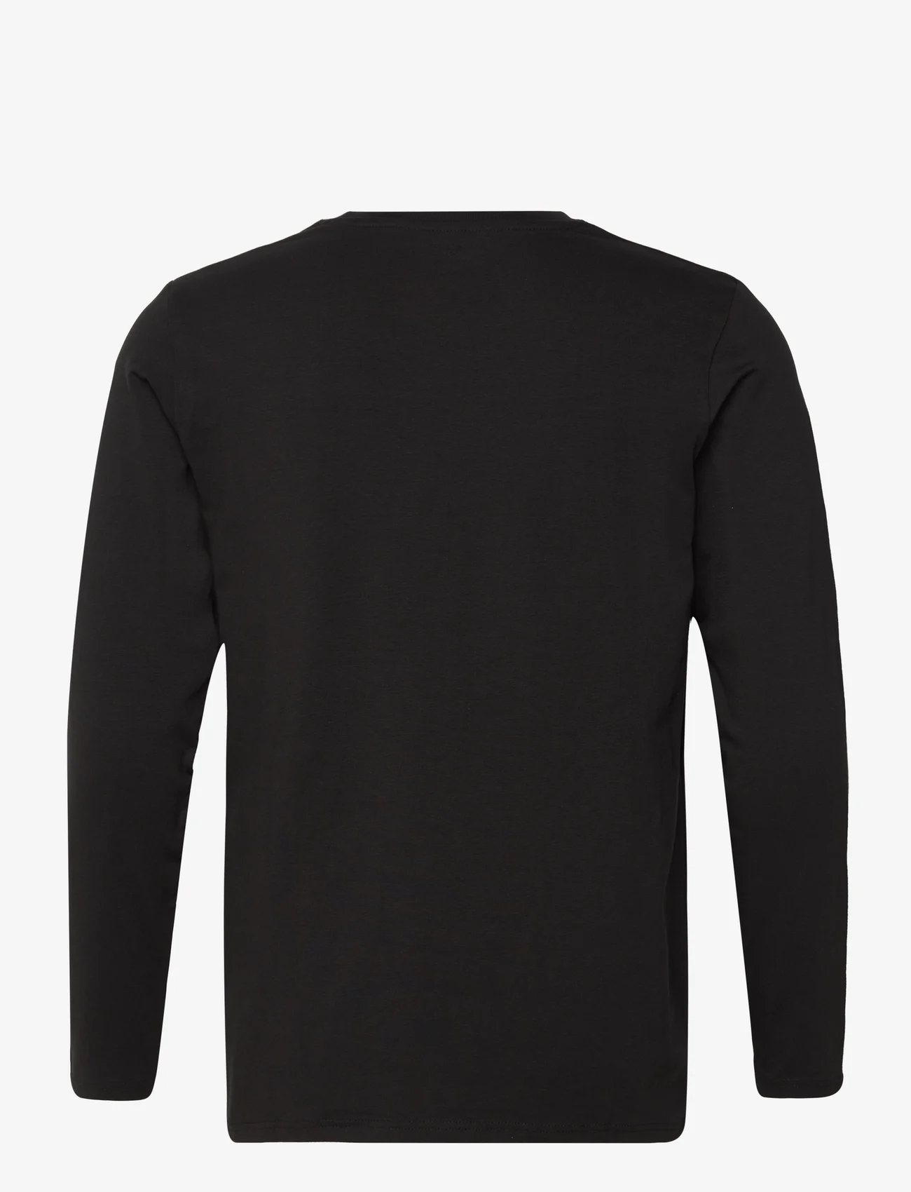 NORVIG - Men's O-neck L/S T-shirt, Cotton/Stretch - long-sleeved t-shirts - black - 1