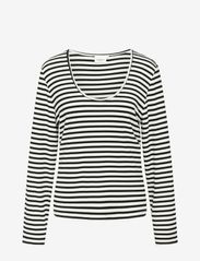NORVIG - Nadia L/S T-shirt - långärmade toppar - black stripe - 0