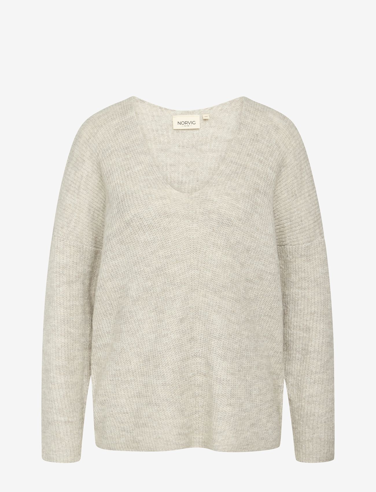 NORVIG - Jane V-neck Pullover - höstkläder - beige melange - 0