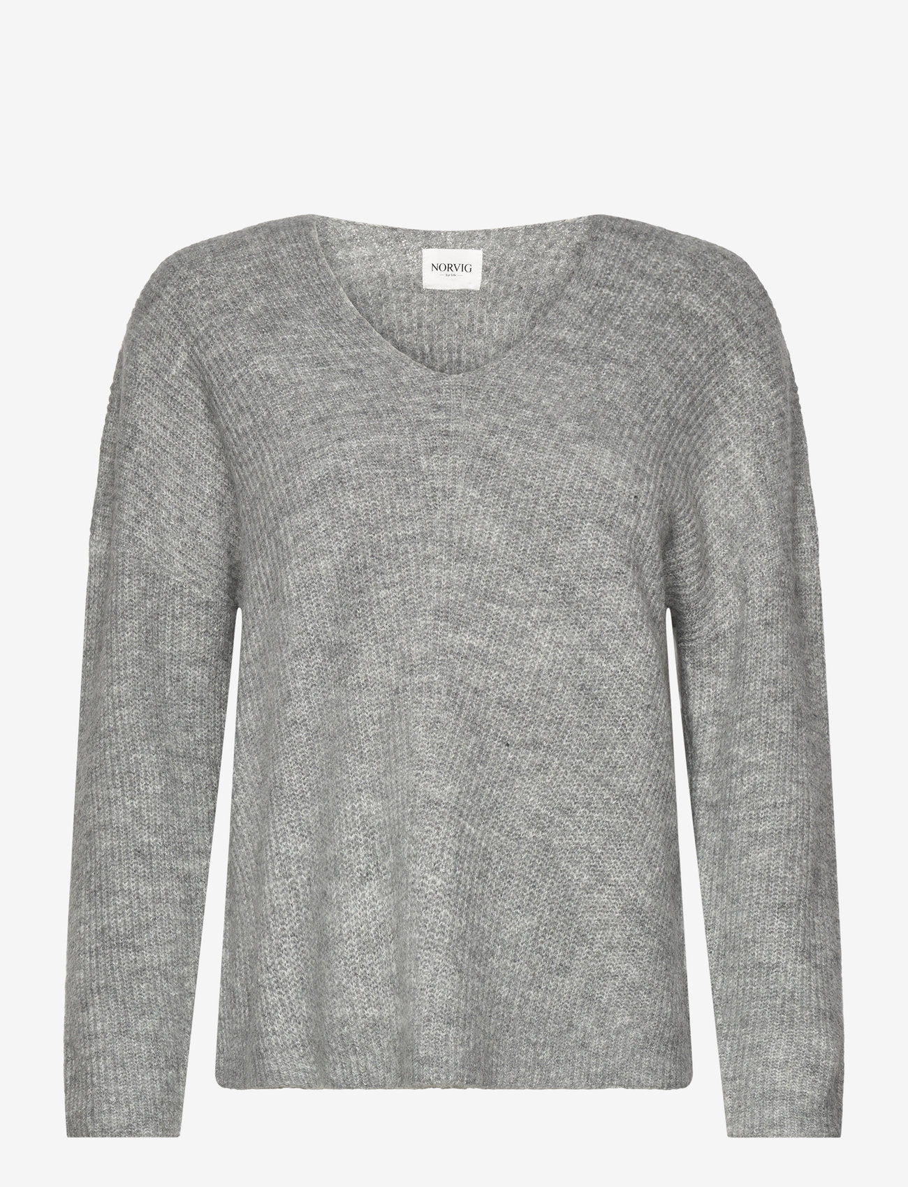 NORVIG - Jane V-neck Pullover - efterårstøj - dark grey melange - 0