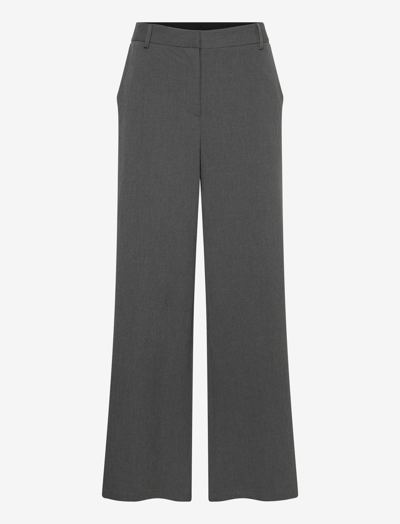 NORVIG - Caroline Long Pants - hosen mit weitem bein - dark grey melange - 0