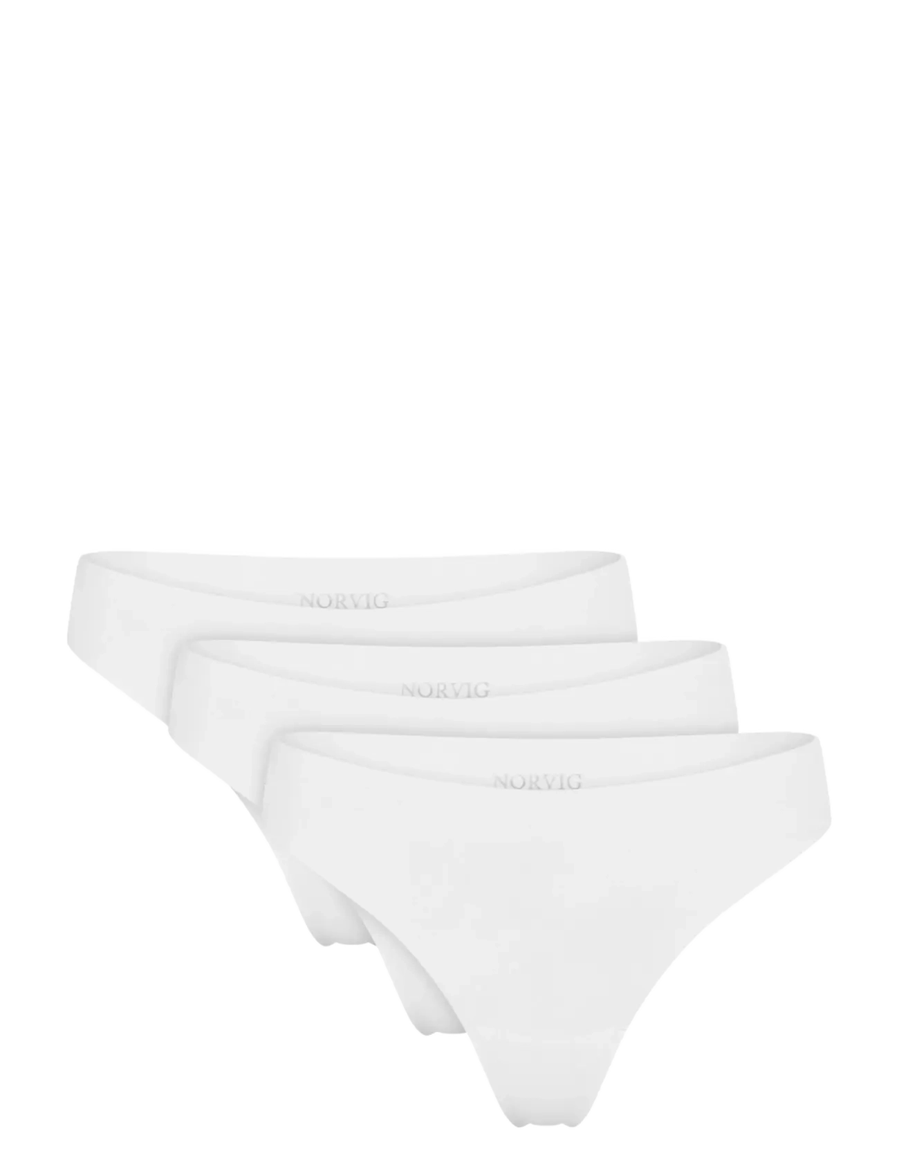NORVIG 3-Pack String Laser Cut, Damen, Lasergeschnittener String Tanga, Weiß, Gr: L