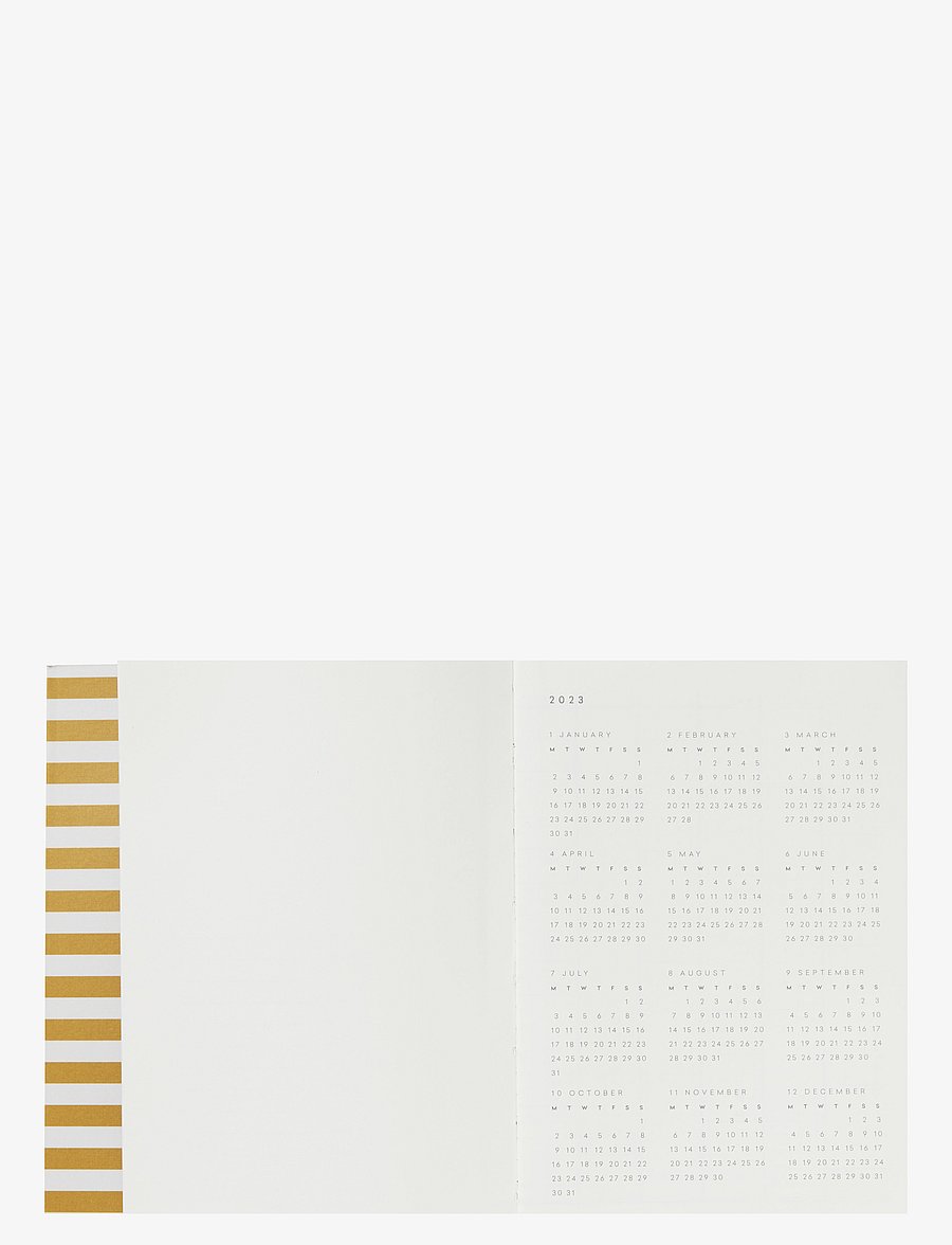 Notem - Alva - annual calendar 2023 (A6) - kalendrid ja märkmikud - ochre stripe - 2
