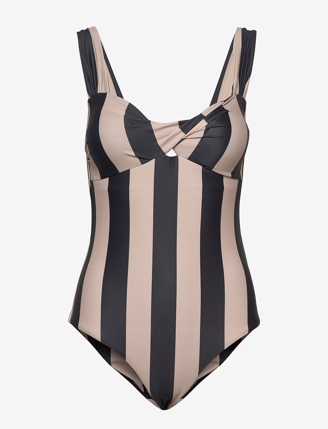 Obi Twist Swimsuit - NOIR STRIPE