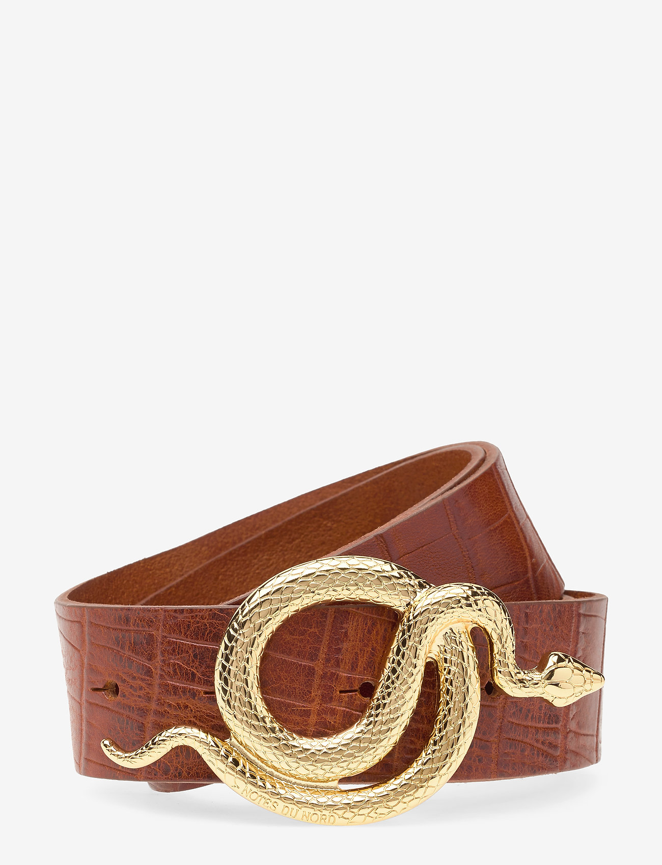 Notes du Nord - Milo Leather Belt Croco - gold - 0