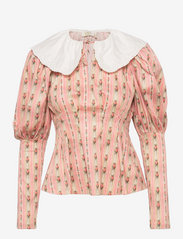 Notes du Nord - Beth Blouse - long-sleeved blouses - flower stripe - 0