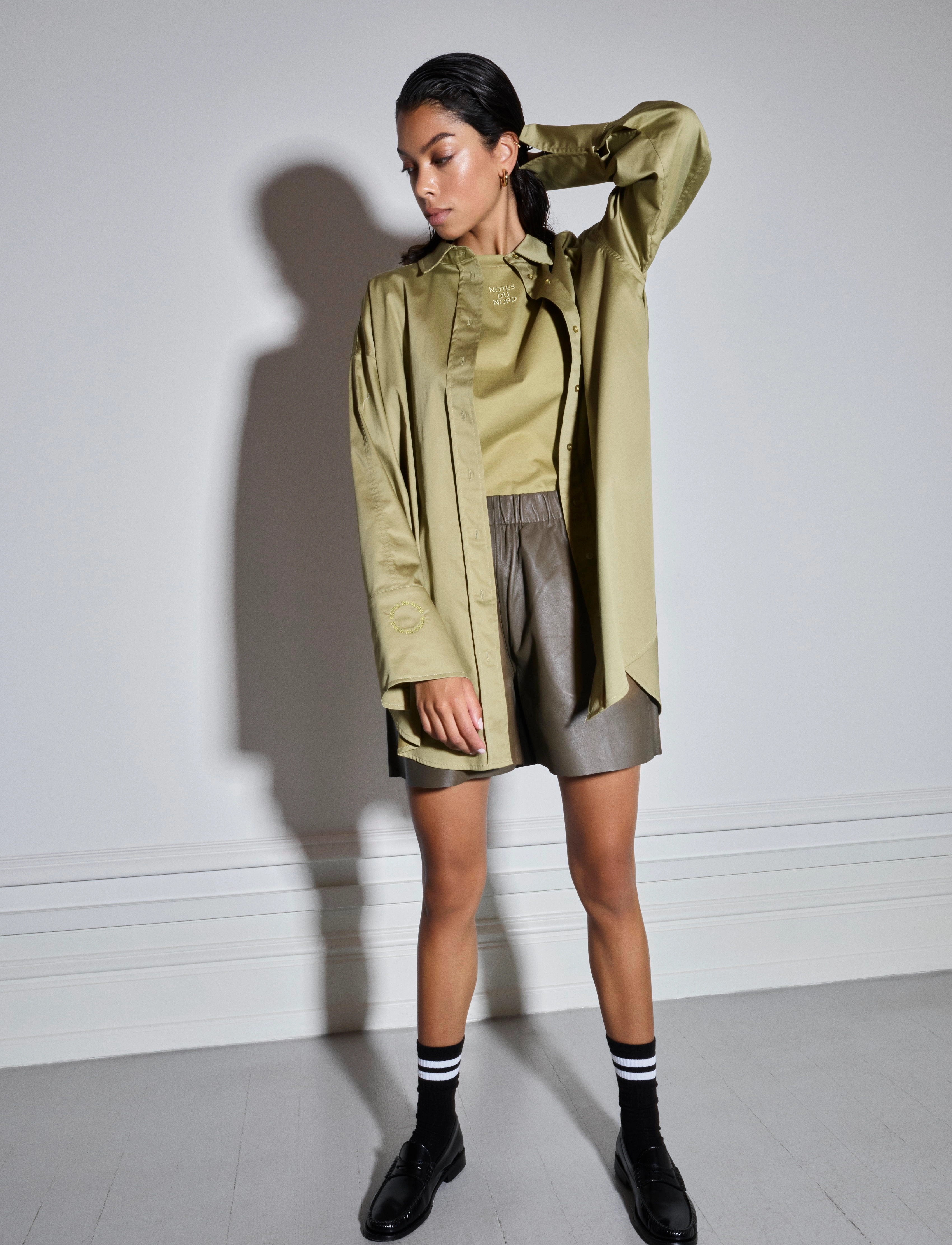 Notes du Nord - Davina Loose Shirt - italian olive - 2
