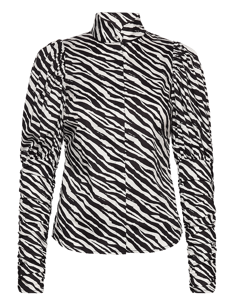 Notes du Nord - Nila Shirt P - langærmede skjorter - zebra - 0