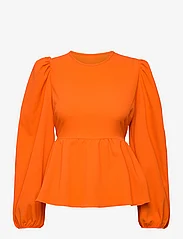 Notes du Nord - Carrie LS Bow Blouse - long-sleeved blouses - papaya - 0