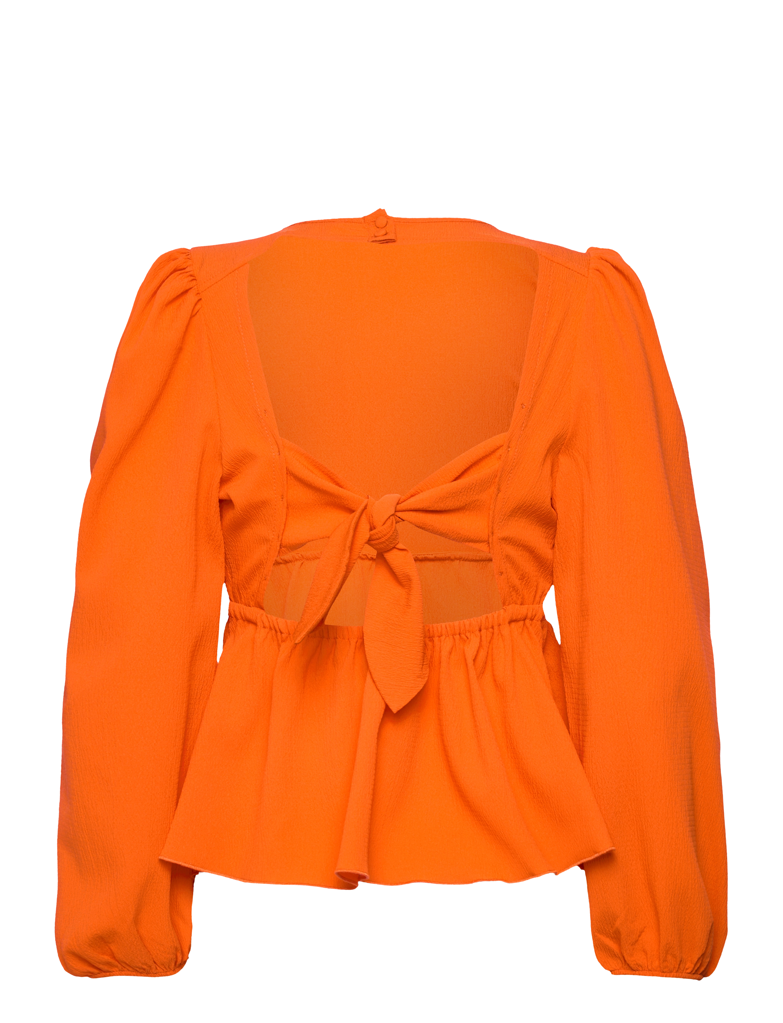 Notes du Nord - Carrie LS Bow Blouse - langærmede bluser - papaya - 1