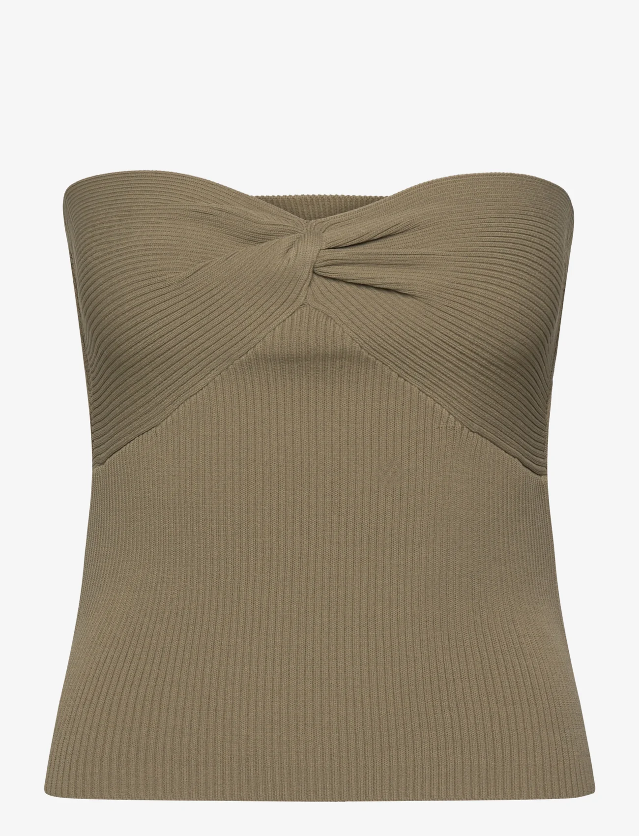 Notes du Nord - Hollie Knitted Bandeau Top - sleeveless tops - soft khaki - 0
