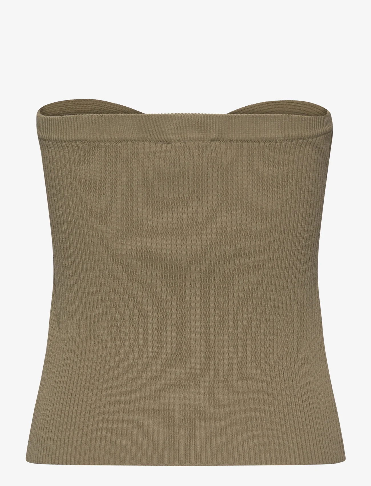 Notes du Nord - Hollie Knitted Bandeau Top - sleeveless tops - soft khaki - 1
