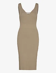 Notes du Nord - Hollie Knitted Dress - bodycon dresses - soft khaki - 0