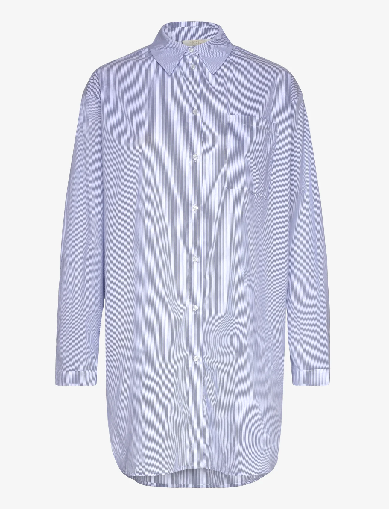 Notes du Nord - Harmony Stripe Shirt - long-sleeved shirts - blue stripe - 0