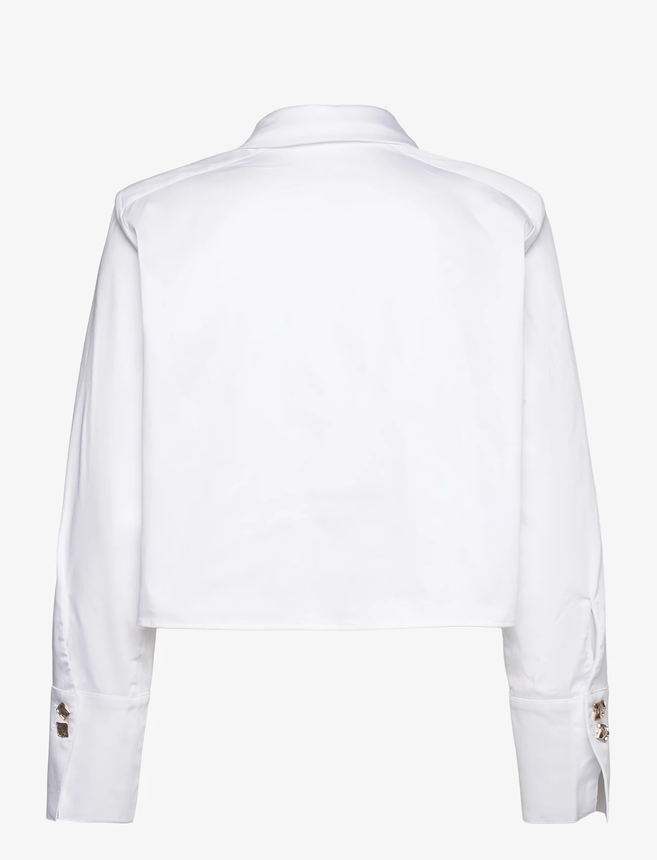 Notes du Nord - Ibi Shoulder Pad Shirt - långärmade skjortor - white - 1