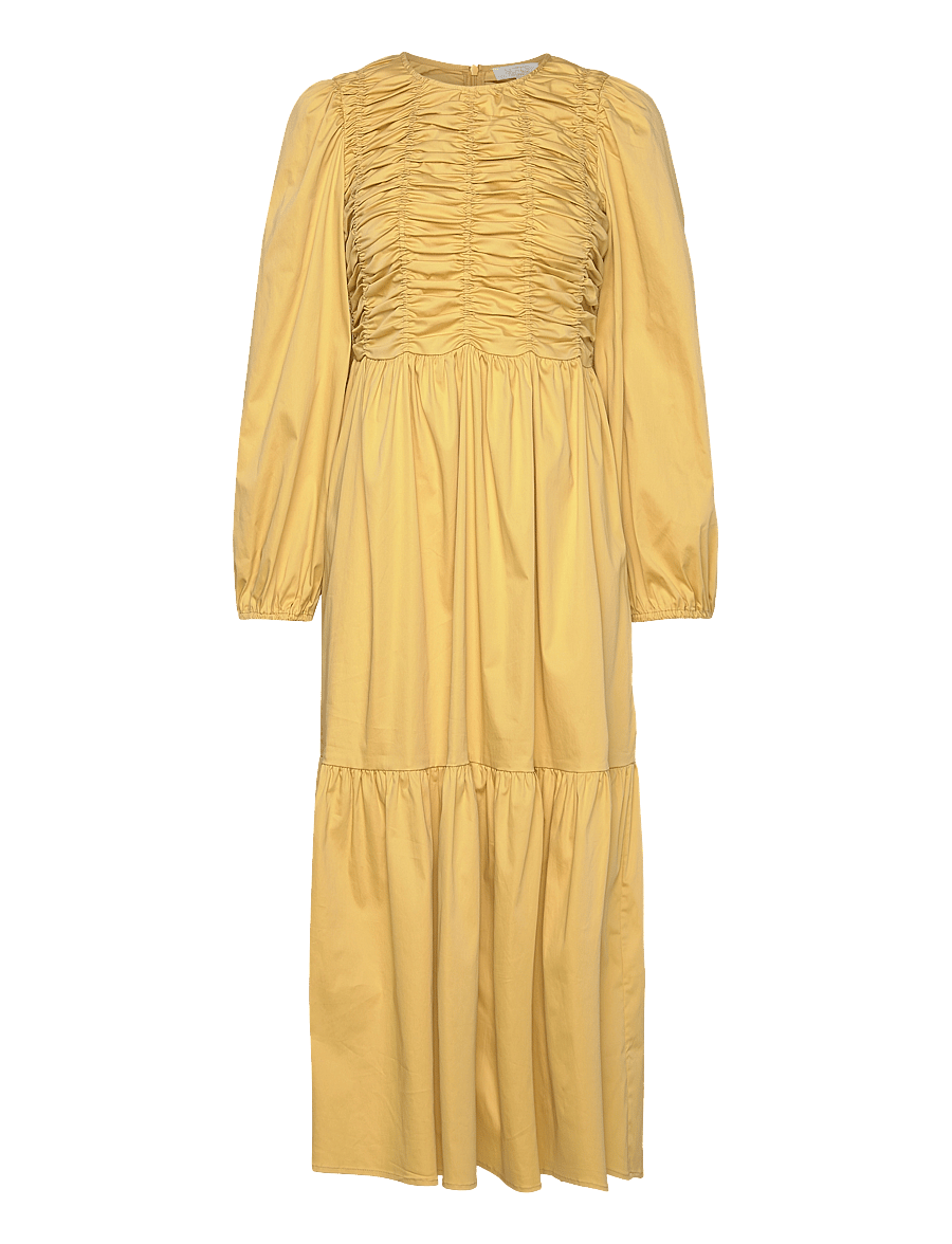 Notes du Nord - Idalina Dress S - midi dresses - straw - 0