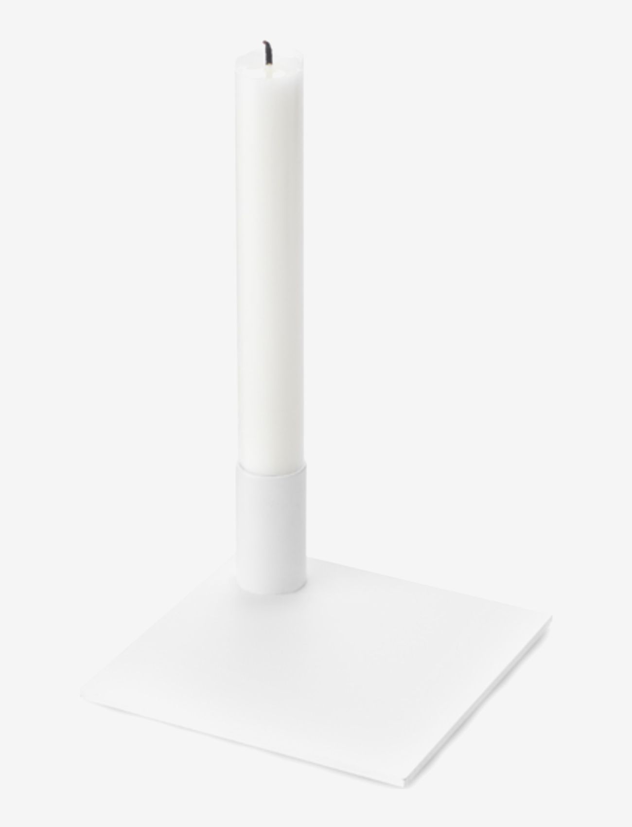 Novoform Square Candle Holder, H12 cm 12, Candlesticks & Lanterns, Weiß - Candlesticks, Homeware