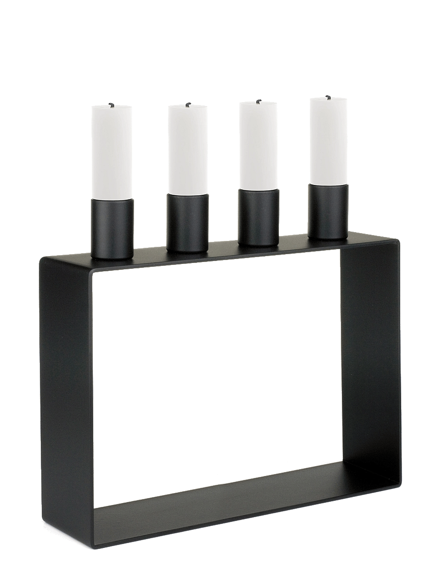 Novoform - FRAME 4 candle holder - kerzenständer - matte black - 1
